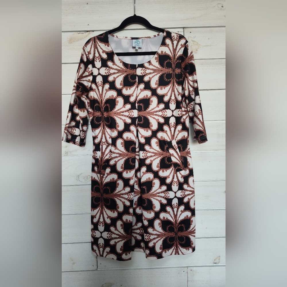 Tracy Negoshian Shift Dress Womens Size M Pullover 3/4 Sleeve
